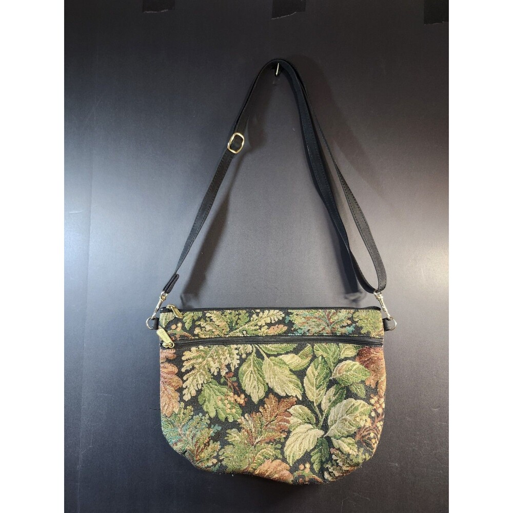 vintage Danny K. Beverly Hills woven floral tapestry crossbody bag
